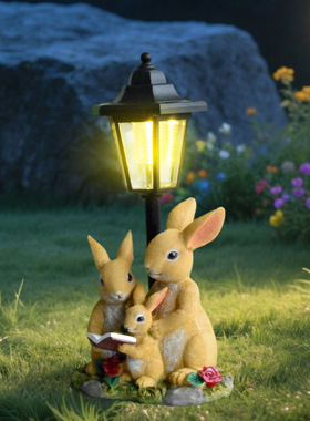 跨境树脂花园摆件太阳能户外灯小矮人雕像灯花园阳台别墅家居装饰