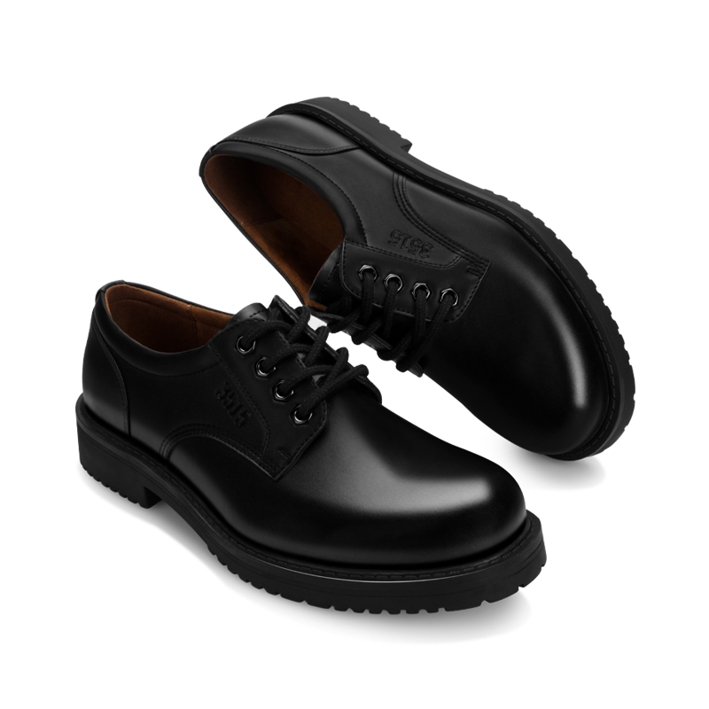 3515强人工装皮鞋商务休闲男鞋四寸三型大头皮鞋黑色耐磨新品