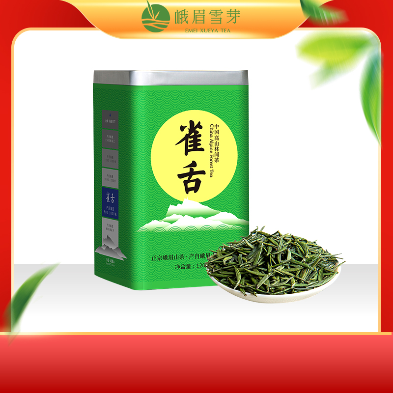 2024春茶峨眉雪芽绿茶雀舌120g新茶明前雀舌自饮装浓茶四川特产 - 图0