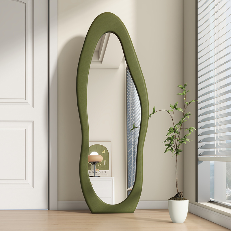 中古风全身镜落地家用ins风网红穿衣镜异形高级感卧室试衣大镜子 - 图1