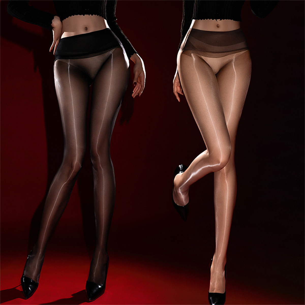 cutie「香草果冻」极光油亮黑丝网纱无缝丝袜女薄款性感无痕打底,淘宝优惠券,粉丝福利购,淘宝优惠卷