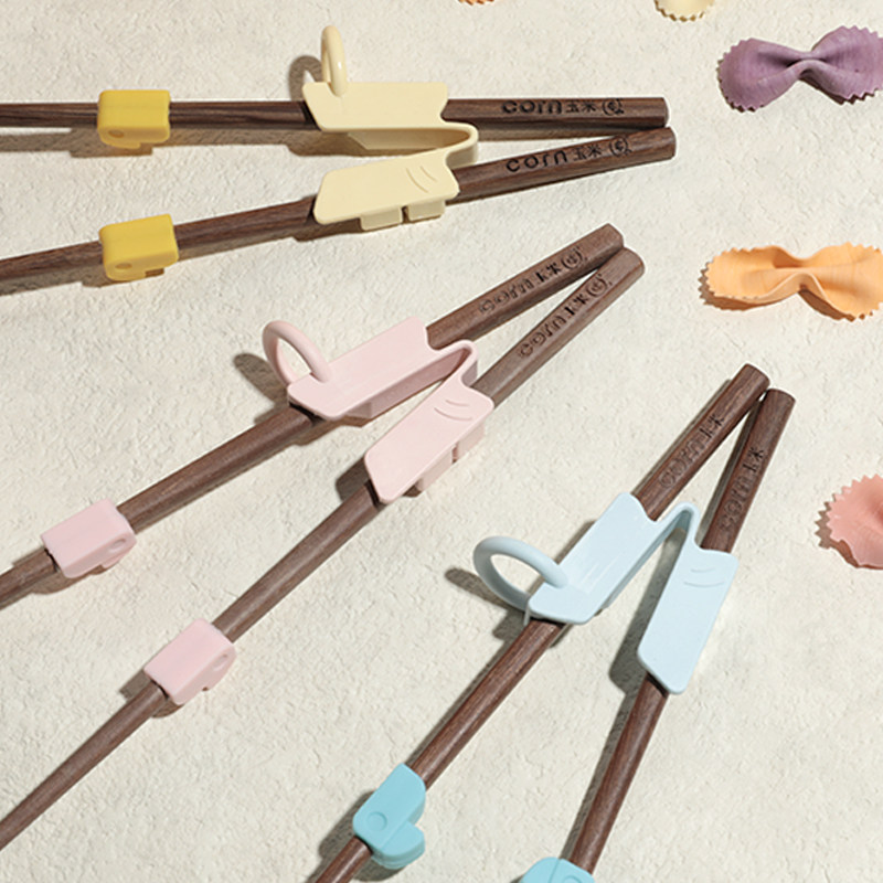 玉米儿童筷子3岁6练习训练筷学习指环宝宝辅助矫正纠正短筷训练器