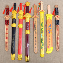 Simulation Green Dragon Treasure Sword Children Toy Wood Knife Wooden Sword Wood Sword Bamboo Sword Generation Sheath Boy Performance Prop Wooden Treasure Knife Soldier