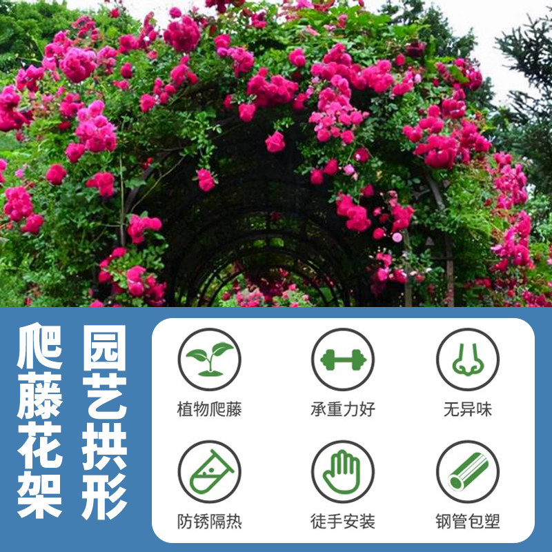 园艺拱门爬藤架铁艺拱形架铁线莲攀藤月季葡萄支架种植箱户外花架,淘宝优惠券,粉丝福利购,淘宝优惠卷