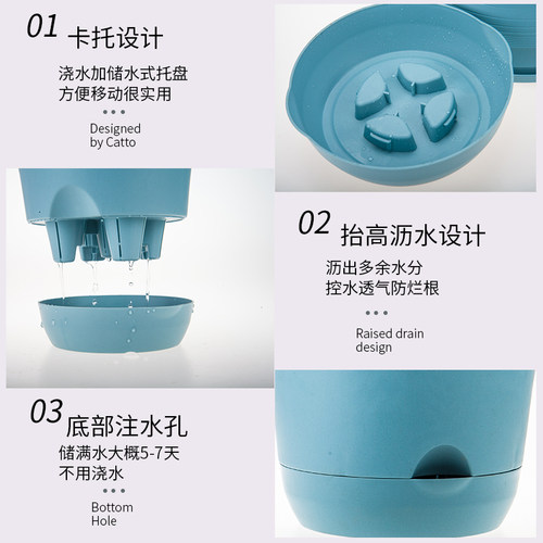 阳台加厚懒人花盆自动吸水托盘免浇水塑料客厅加仑绿萝大号清仓 - 图2