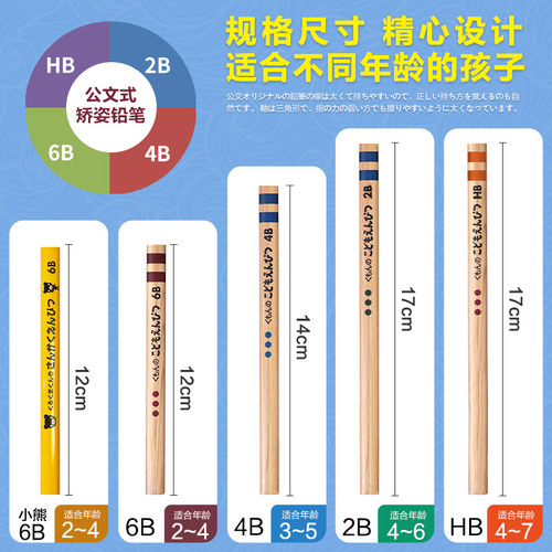 KUMON公文式铅笔教育文具2B-HB儿童幼儿园用三角笔杆握笔器转笔刀 - 图2