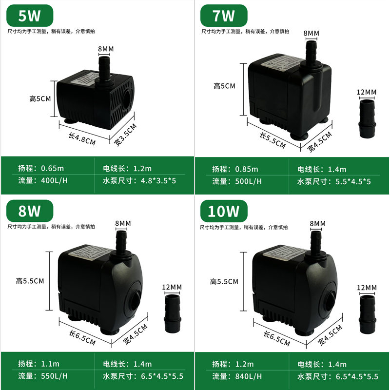 静音水泵超静音水泵净水变频小型循环增氧三合一水陆缸雨林过滤泵 - 图3