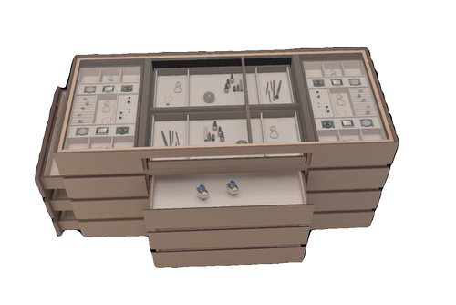 定制poliform轻奢衣帽间皮革中岛柜家用首饰展示柜多功能储物柜 - 图3