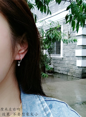 99纯银耳钉女生个性潮耳骨钉甜美