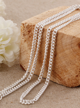 银项链纯银链锁骨链S990足银