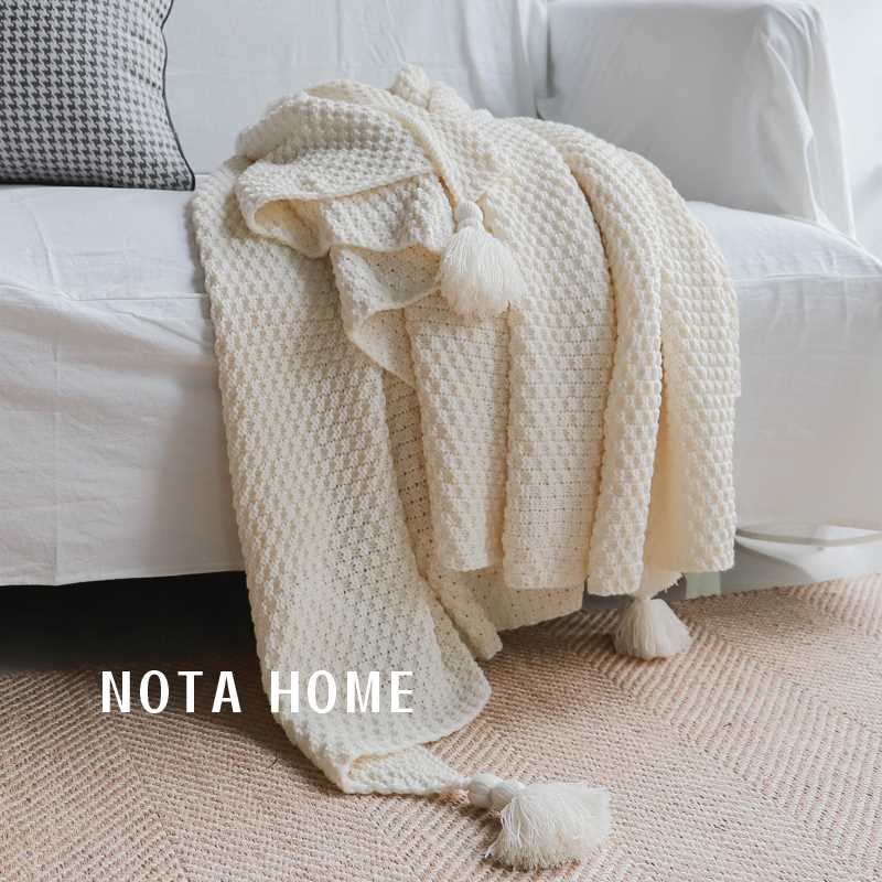 ins北欧风沙发盖毯办公室午睡毯子流苏针织毛线休闲空调加厚毛毯