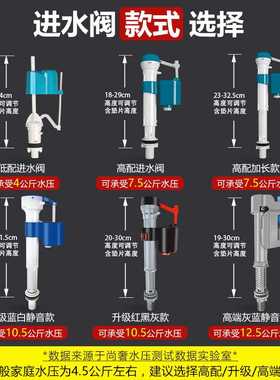 卫生间厕所蹲坑便器冲水箱配件壁挂老式分体马桶进水阀排水阀全套