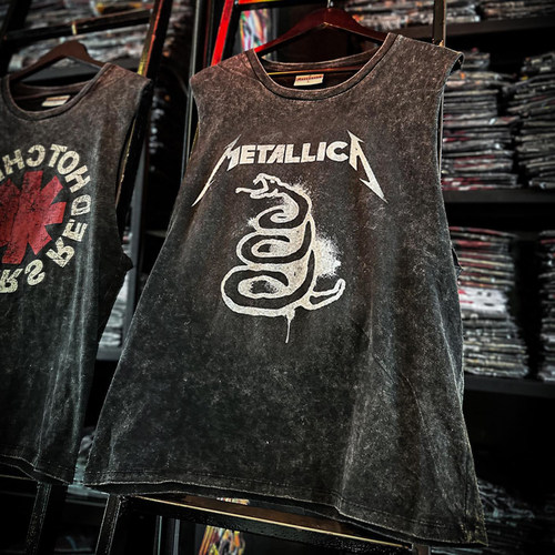 ACDC大门乐队Doors雷蒙斯Metallica摇滚水洗复古背心棉无袖T恤 - 图0