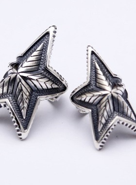 克罗潮925纯银男女心款cody开口五角星轻奢戒指尾戒网红蛇蛇指环