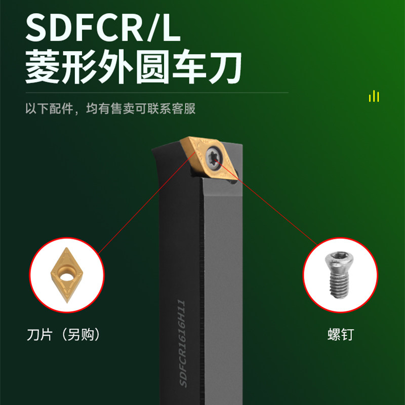 CNC数控车刀杆SDFCR1212H07SDFCL1616H11/1212H11螺钉式外圆车刀 - 图2