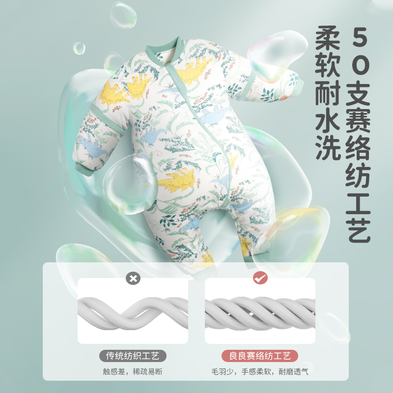 良良恒溫睡袋嬰兒秋冬款冬季兒童防踢被恒溫寶寶睡袋純棉加厚_良良南昌專賣店_嬰童用品
