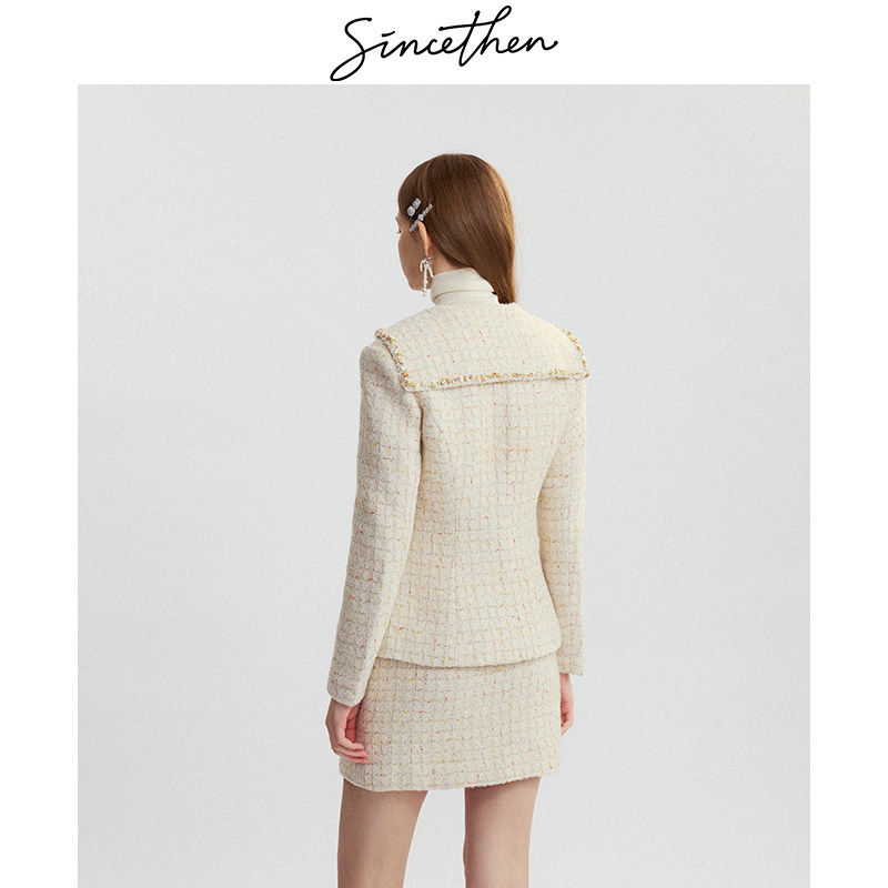sincethen法式小香风长袖外套短裙裙子两件套裙短款套装裙女秋冬,淘宝优惠券,粉丝福利购,淘宝优惠卷
