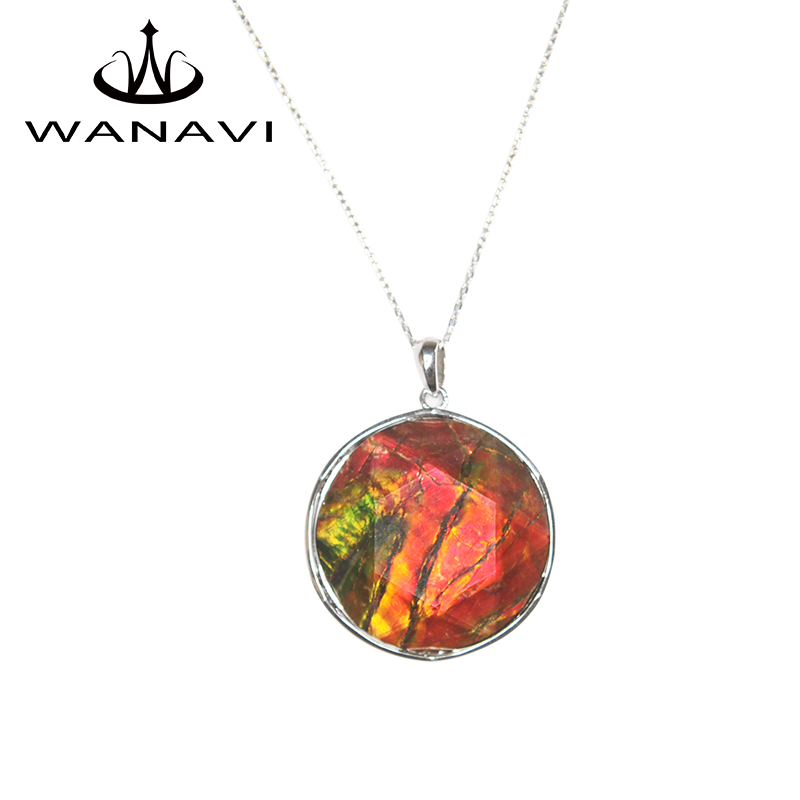 瓦萨比天然加拿大斑彩石吊坠女22mm定制原石大卫星戒面裸石送闺蜜 - 图3