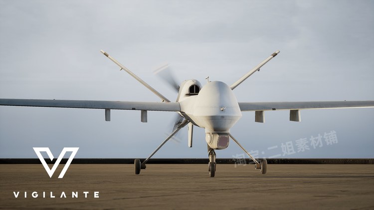 UAV MQ-9 Reaper West无人机UE4虚幻引擎副翼襟翼稳定器方向舵 - 图1