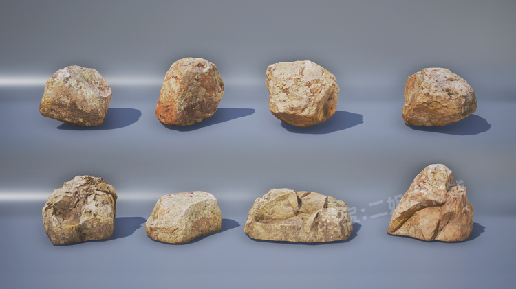 RealiScan Photogrammetry Boulders摄影测量巨石道具电影UE4游戏 - 图1