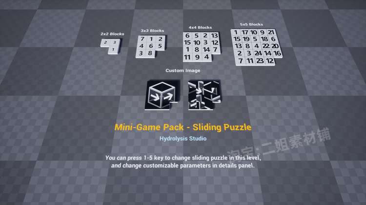 Mini Game Pack Sliding Puzzle滑动拼图5.0虚幻UE5模块化蓝图 - 图0