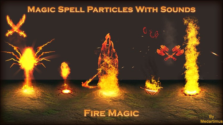 Magic Fire Spells with Sounds带声音魔法火咒语爆炸火视觉特效 - 图0