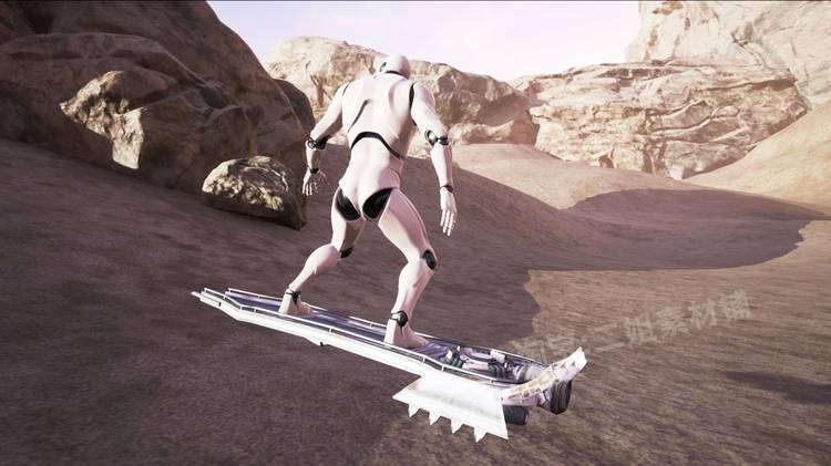 Hoverboard System悬浮滑板系统角色动画蓝图车辆碰撞UE4游戏资源 - 图1