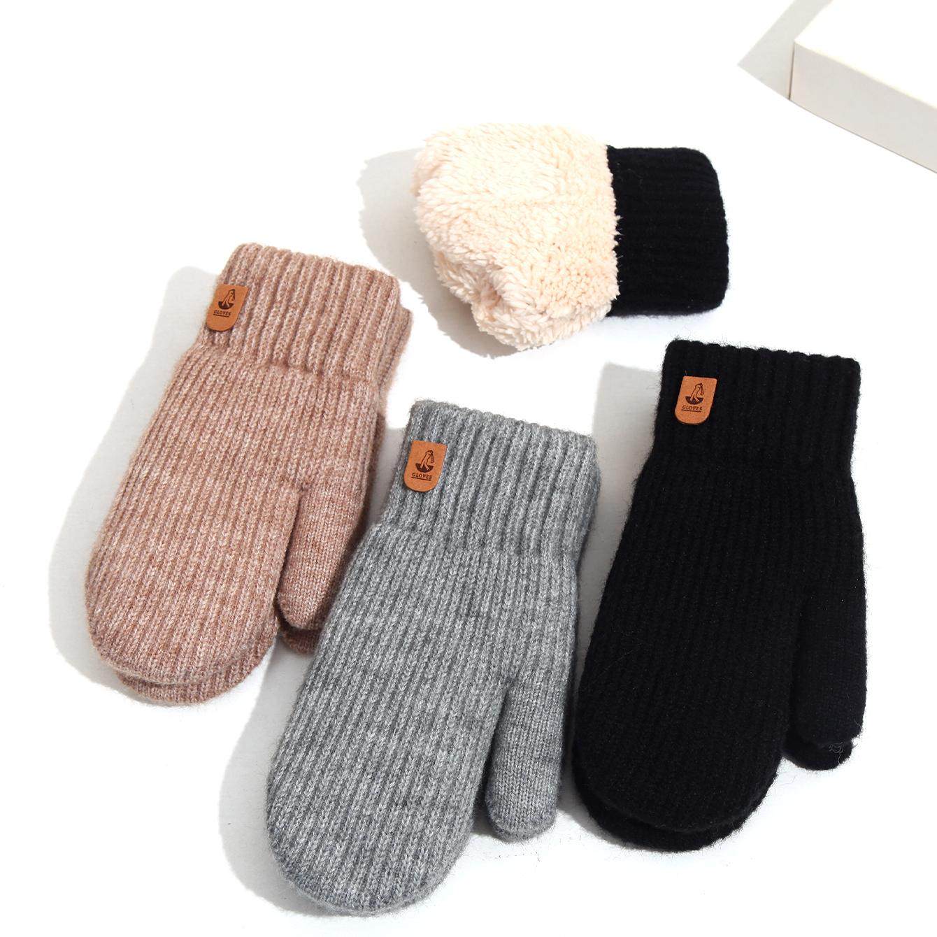 冬季双层加绒女士手套打字全包毛线男保暖加厚情侣防寒全连指手套,淘宝优惠券,粉丝福利购,淘宝优惠卷