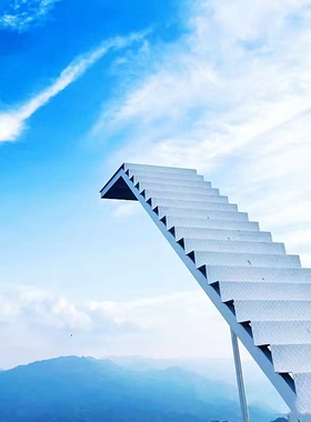 钢材打卡简约美陈引流云梯