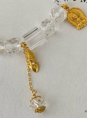 方糖高级感白水晶手链