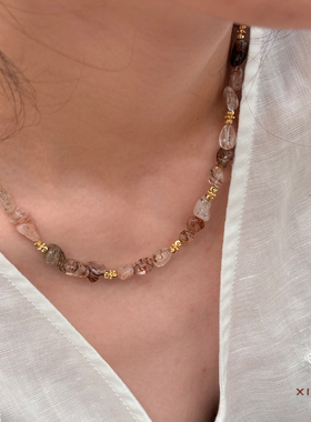 夏苒XIARAN棕金色设计小众项链