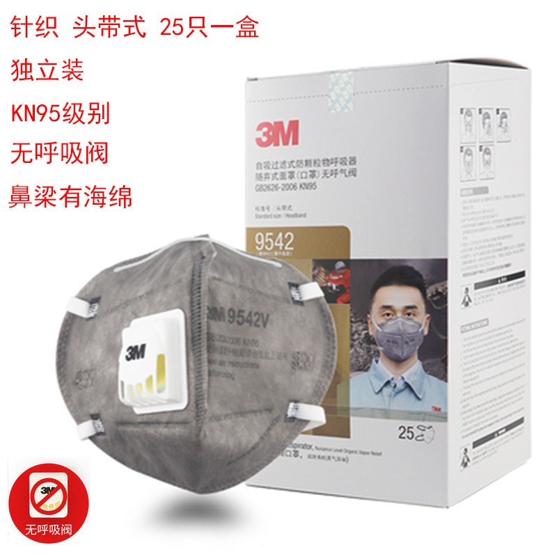 正品3M9541V口罩9542V甲醛活性炭防有机气体防雾霾9041/9042V口罩 - 图2