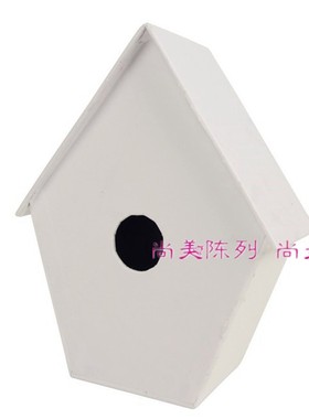 幼儿园手工DIY制作绘画美劳课素材白卡纸白模立体房子白色鸟房