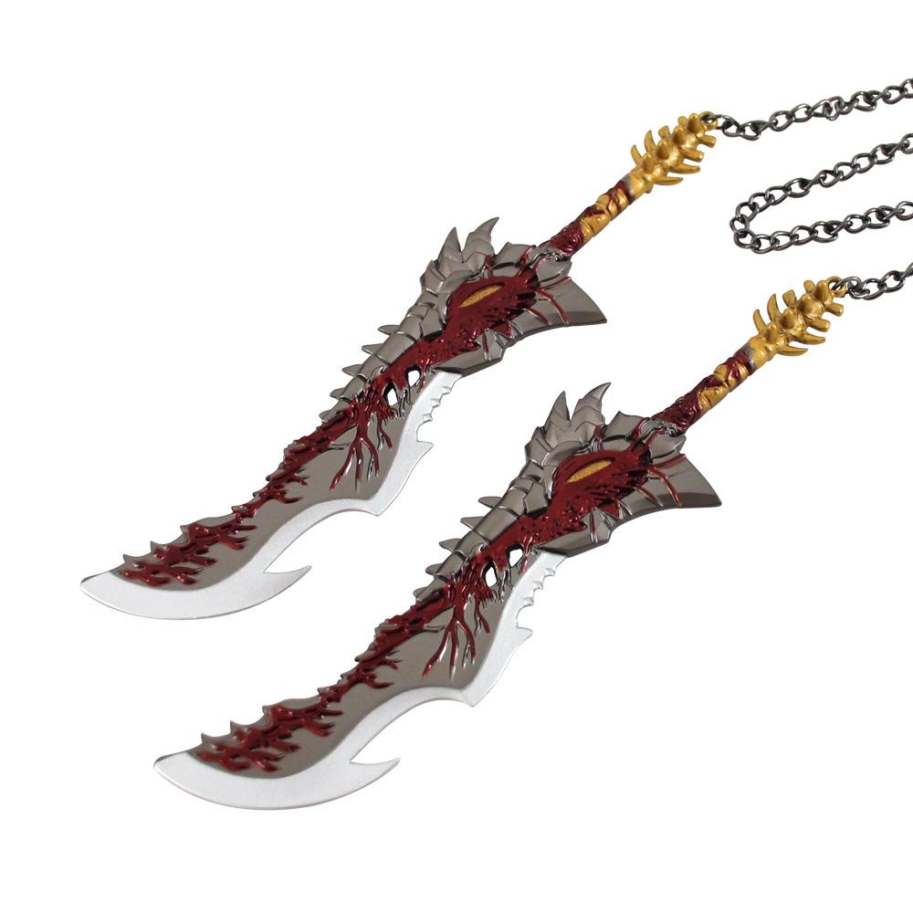 西行记动漫周边武器模玩 狂王罗候的刀 修罗双刀 实体迷你金属版 - 图3