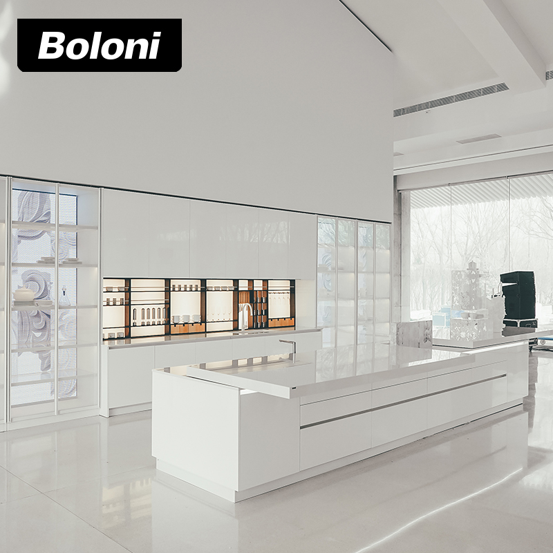 博洛尼全屋定制新品简约现代厨房开放岩板台面整体橱柜订金科莫 - 图0