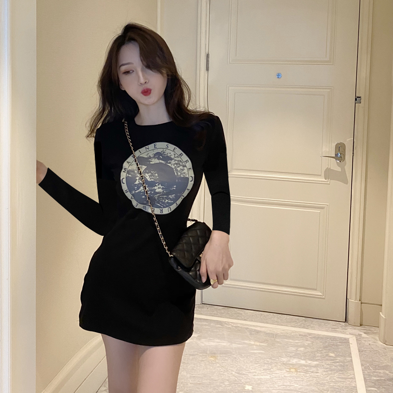 2021夏装新款t恤裙修身气质连衣裙 安蒂芙连衣裙