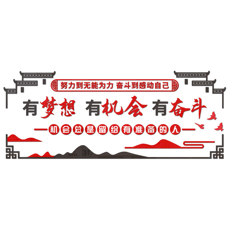高三励志墙贴纸班级布置教室装饰初中考激励标语文字辅导班文化墙_虎窝淘