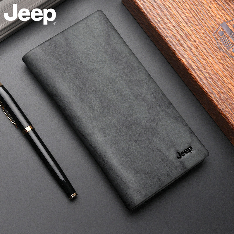 jeep男士长款年轻人大容量真皮钱包 jeep箱包钱包