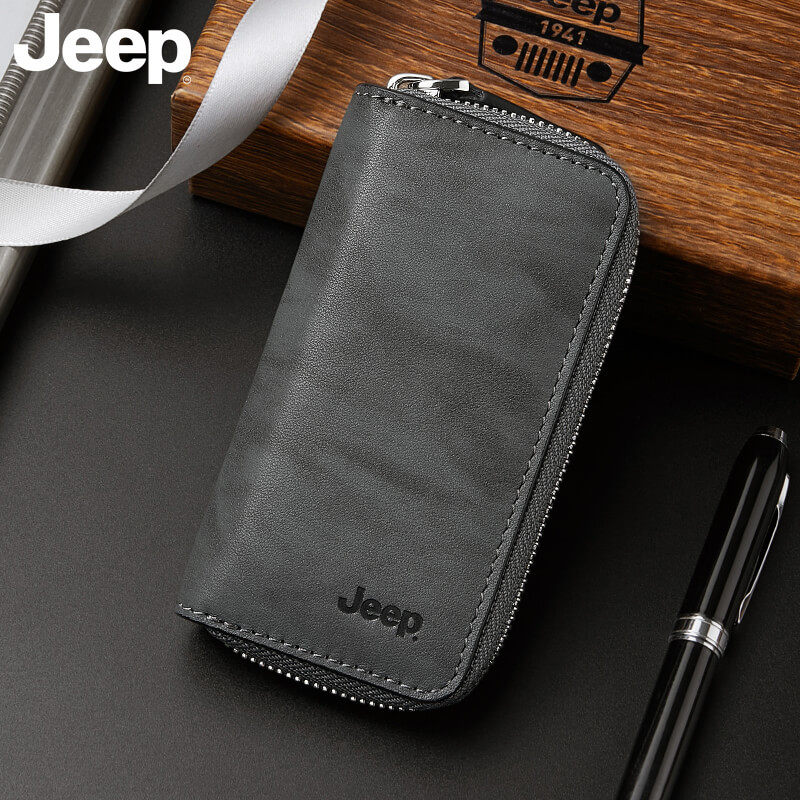 jeep钥匙包男士头层牛皮简约零钱包 jeep箱包钥匙包