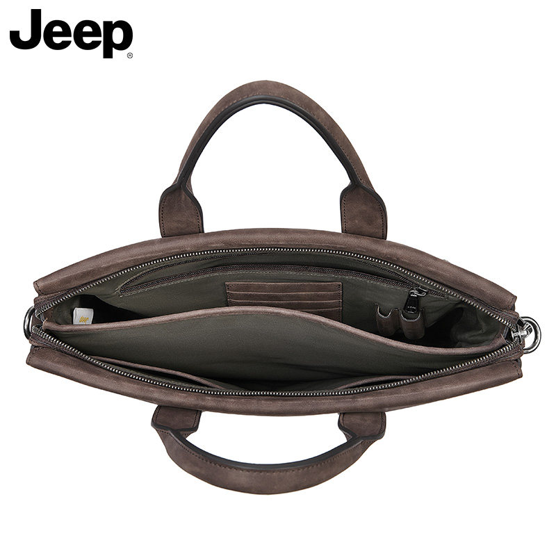 jeep男休闲真皮手提包大容量公文包 jeep箱包男士包袋