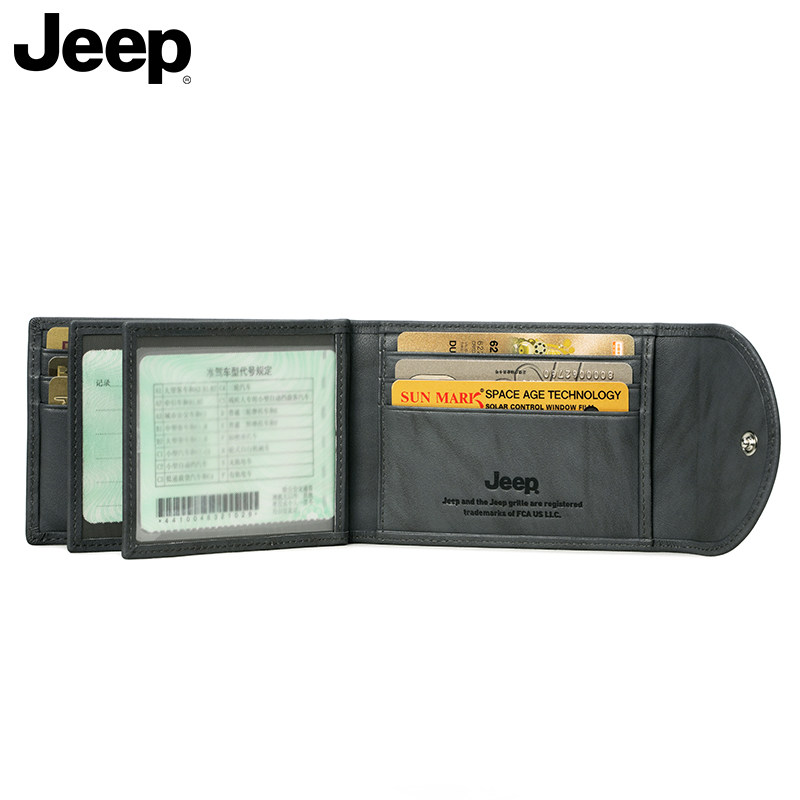 jeep男真皮小众潮牌银行卡套钱包 jeep箱包卡包