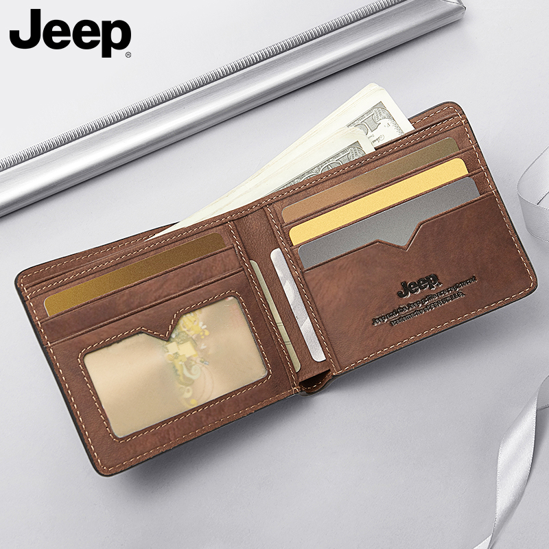 jeep送男友短款正品真皮2022钱包 jeep箱包钱包