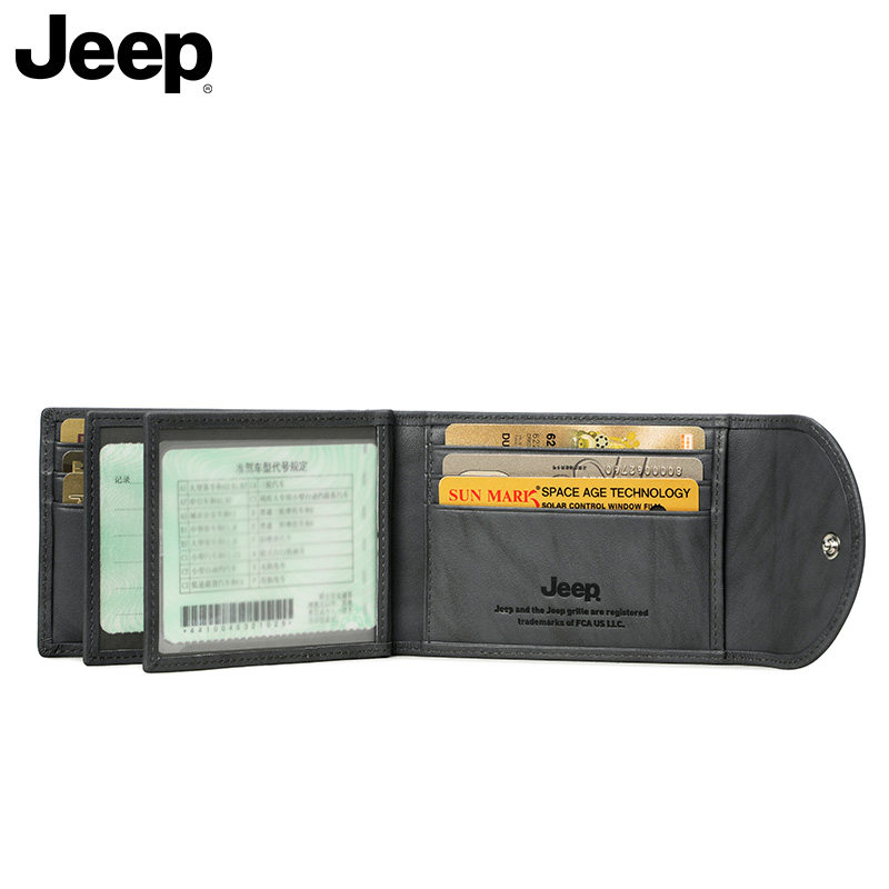 jeep男大容量多卡位银行卡套钱包 jeep箱包卡包