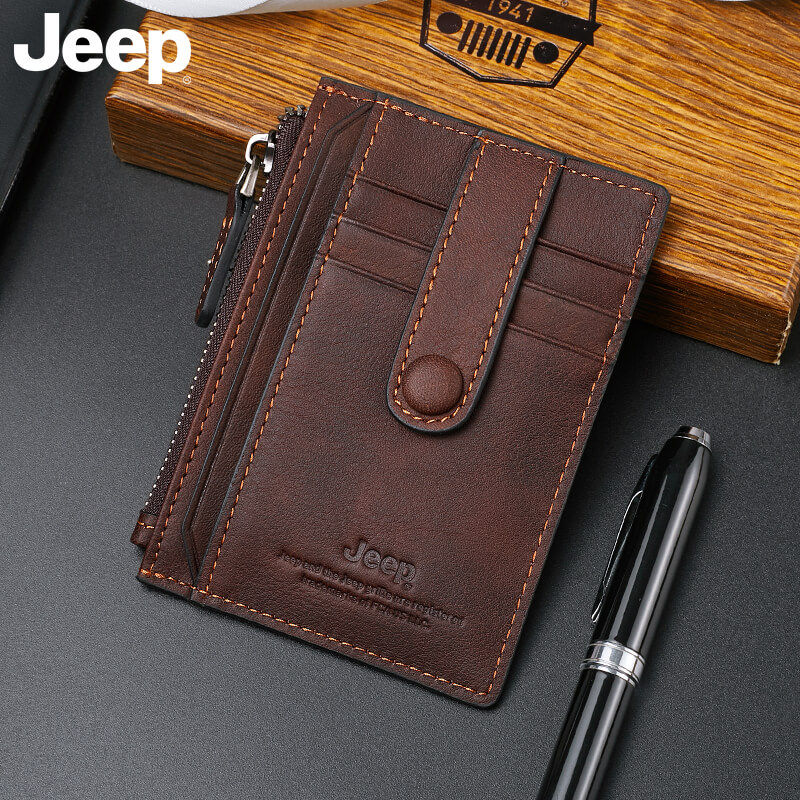 jeep男真皮超薄大容量多功能零钱包 jeep箱包卡包