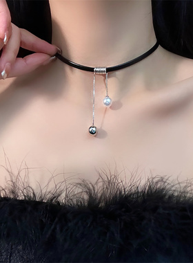 清冷风流苏珍珠项链颈链
