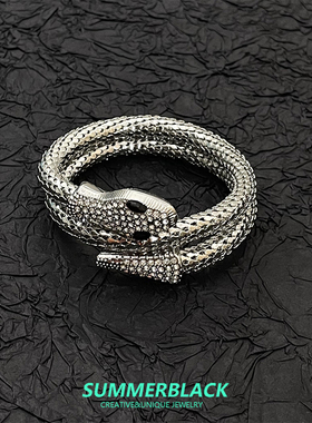 蛇形缠绕合金锆石手镯手链