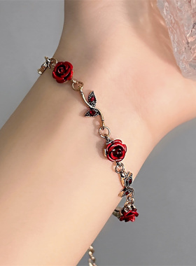 玫瑰花朵手链女高颜值学生党