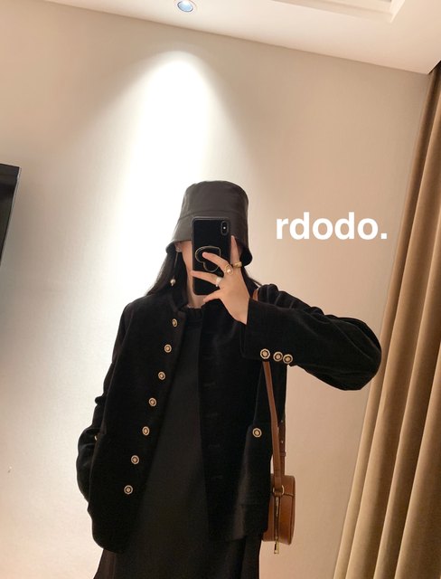 Japanese velvet short exquisite coat skirt