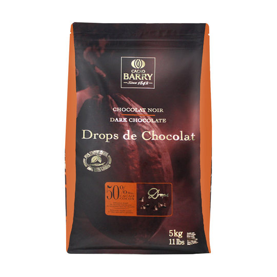 法国进口可可百利入炉耐高温黑巧克力豆50%耐烤巧克力豆烘焙原料
