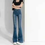 Демисезонные джинсы, штаны, леггинсы, приталенные эластичные флисовые штаны-клёш, 2024 года, новая коллекция, высокая талия, подходит для подростков